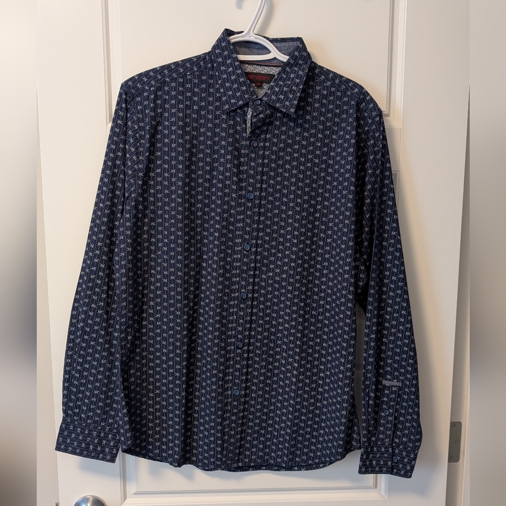 Men's Navy Patterned Shirt